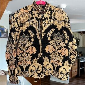 Vintage Sugar Street Weavers Quilted Tapestry Jacket Size Large